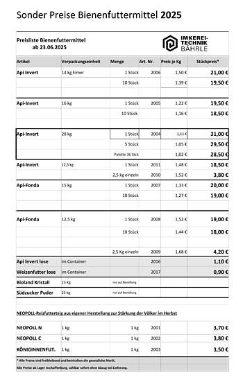 Futtermittel-Sonderangebot ab dem 23.06.2025